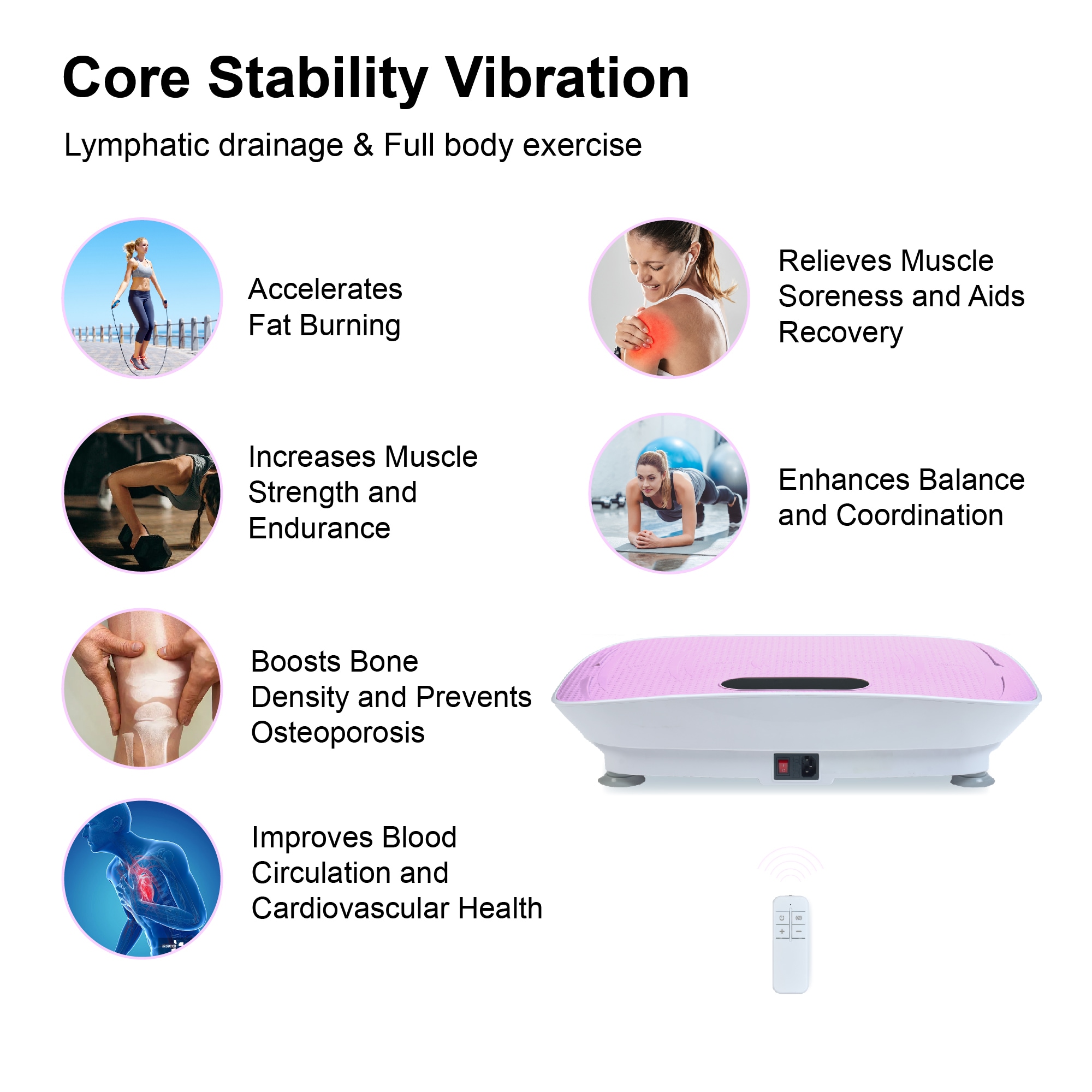 Silent Vibration Platform Crazy Fitness Massage 10-Frequency Weight Loss & Fat Burner Body Shaking Machine For Unisex Pink_voghion.com
